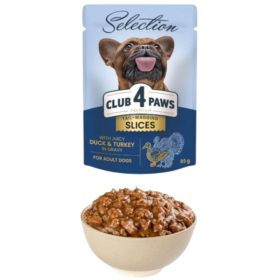   C4P Kutya selection Kacsa Pulyka 12x85g Prémium Alutasakos slices Adult Szaftós Szeletek Szószban