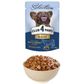   C4P Kutya Selection Marha Zöldség 12x85g Prémium Alutasakos Adult marha Szeletek Szószban slices