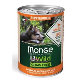   MongeDOG 24x400g BWild Puppy&Junior Kacsa Grain Free Puppy/Junior Kacsa Sütőtökkel és Cukkinivel