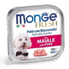 MongeDOG A.tálka 32x100g Fresh Sertés Paté&Chunkies