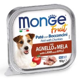 MongeDOG A.tálka 32x100g FRUIT Bárány Alma Paté&Chunkies