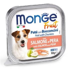 MongeDOG A.tálka 32x100g FRUIT Lazac Körte Paté&Chunkies