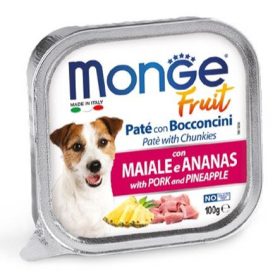   MongeDOG A.tálka 32x100g FRUIT SertésAnanász Paté&Chunkies