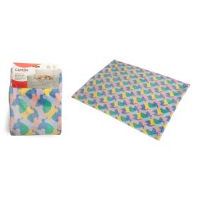 Plüss Takaró L 100x150cm Apró Csont Mintás Színes