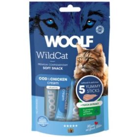   Woolf Wildcat Krémsnack Tőkehal Csirke Yucca Kivonat 5x14g Macska
