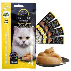 Fine Cat Exclusive Krémsnack CSIRKE GARNÉLA 4x15g Macska