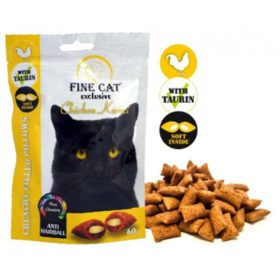 Fine Cat Töltött Párna ANTI-HAIRBALL CSIRKE 60g Macska