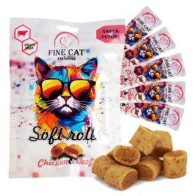   Fine Cat Exclusive Soft Rolls Csirke Marha 5x10g Jutalomfalat Macska