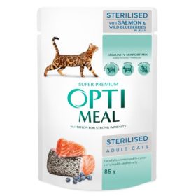 Optimeal lazac áfonyával sterilised zselében 12x85g
