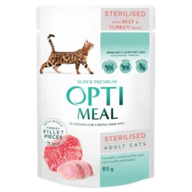 OPTIMEAL Macska Steril Alutasak 12x85g Marha Pulyka Filé