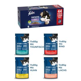 FELIX BOX 44x85g Mixed Csirke, Marha, Tonhal, Lazac