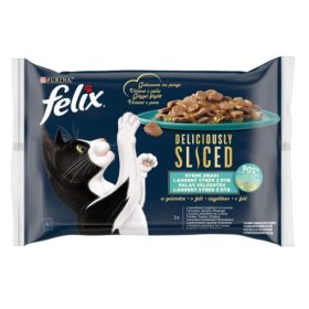  Felix Deliciously Sliced 4x80g Halas válogatás  Lazac, tonha, tőkehal, lepényhal