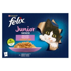 Felix Fantastic 4x85g JUNIOR Csirke Lazac Aszpikban
