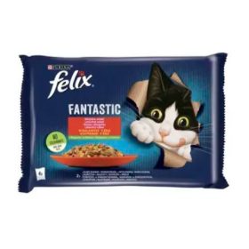 Felix Fantastic 4x85g Marha Csirke Aszpik